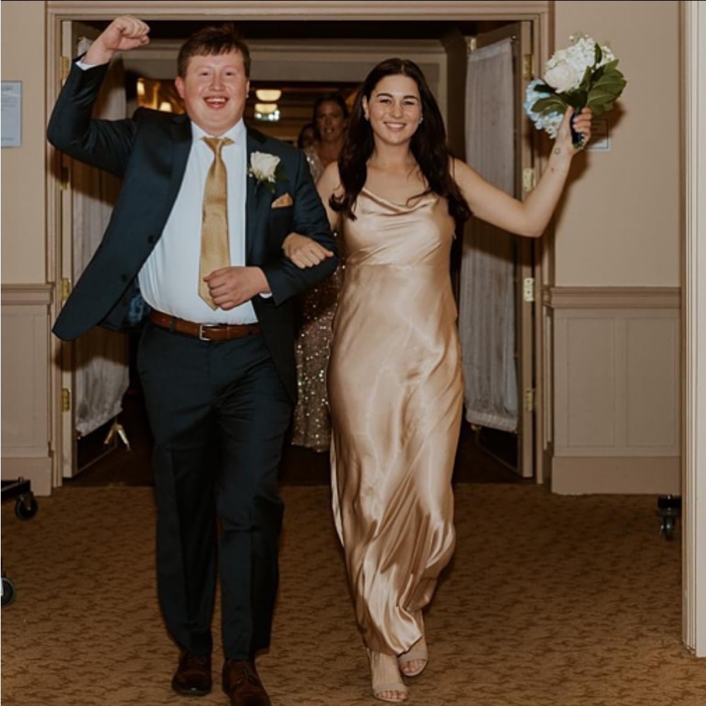 Park and Fifth Gold Silk Dress